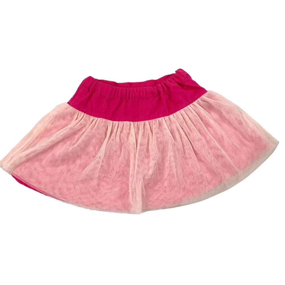 Carbon Bonbon Corduroy Skirt Girls 2T Pink Full Skirt White Tulle‎